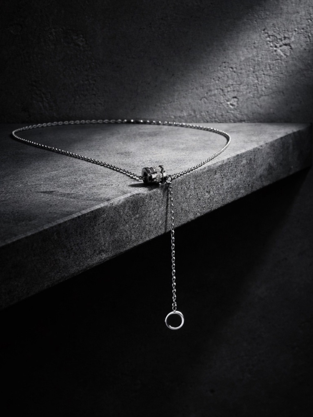 Adjustable Sterling Silver Lariat Necklace - Polished Silver Drop